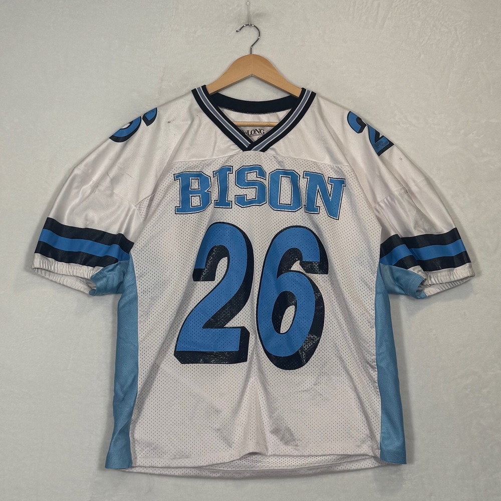 Vintage DeLONG White Bison Football Jersey XL